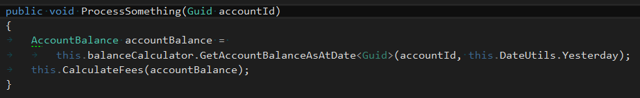 Code in IDE, argument names omitted